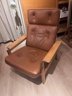 Vintage scandinavisch  verstelbare leren fauteuil, Leer, Ophalen of Verzenden, Zo goed als nieuw