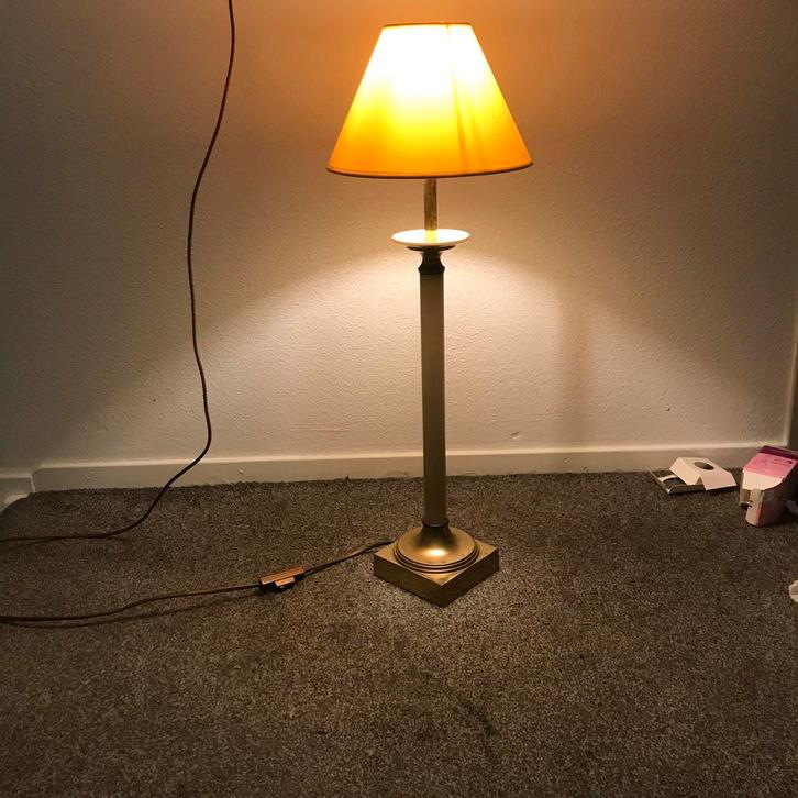 Vintage Kullmann Tafellamp Messing/Metaal, Huis en Inrichting, Lampen | Vloerlampen, Gebruikt, Minder dan 100 cm, Metaal, Ophalen of Verzenden