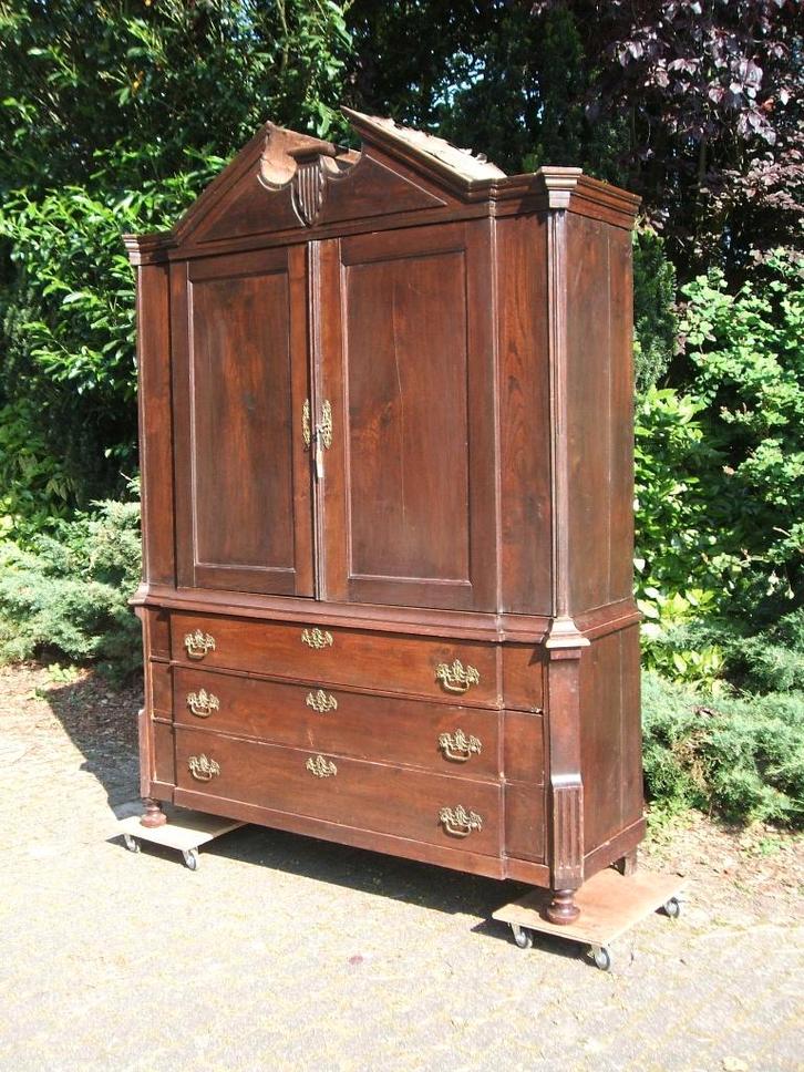 18e Eeuws kabinet, iepen met timpaan, Louis Seize., Antiek en Kunst, Antiek | Meubels | Kasten, Ophalen