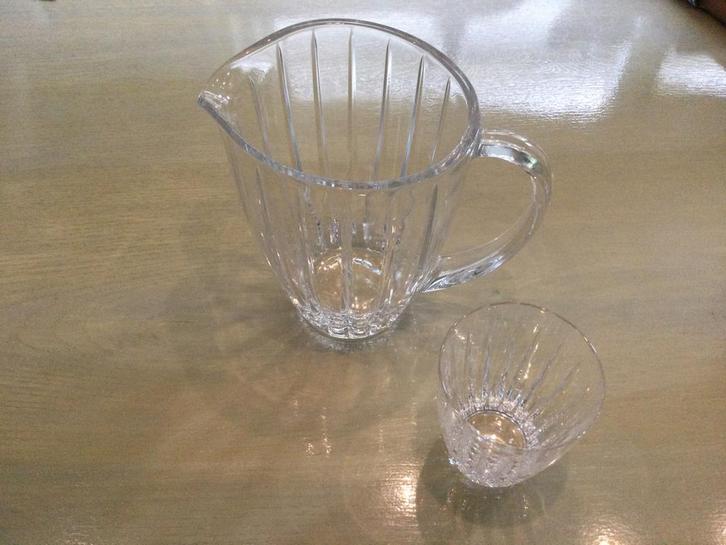 Wedgwood kristallen waterkan sapkan met 1 glas nw, Antiek en Kunst, Antiek | Glas en Kristal, Ophalen of Verzenden