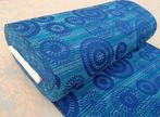 vintage stof (gordijnstof), Overige materialen, Blauw, 120 cm of meer, Ophalen of Verzenden