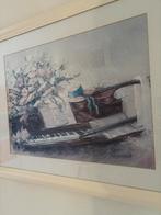 Gaaf Aquarel Floor Koomen met reliëf lijst, Ophalen, Zo goed als nieuw, Schilderij, 75 tot 100 cm