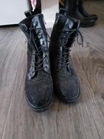 Mooie zwarten veterboots maat 39, Kleding | Dames, Schoenen, Ophalen of Verzenden, Zo goed als nieuw, Zwart