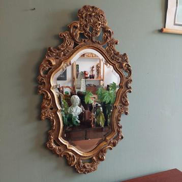 Lucky Vintage grote barokke gouden spiegel facet geslepen  beschikbaar voor biedingen