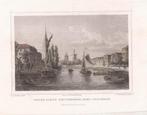 Oud en Nieuw Mathenesse, Nabij Schiedam Staalgravure 1858, Antiek en Kunst, Kunst | Etsen en Gravures, Ophalen of Verzenden