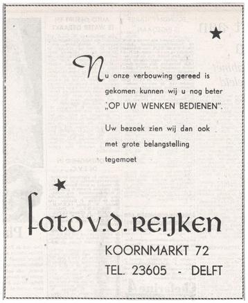 Reclame 1958 - Fotograaf 10 - Foto Van der Reijken - Delft beschikbaar voor biedingen