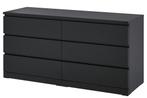 Ikea Malm Ladekast met 6 lades. Zwartbruin., Ophalen, 5 laden of meer, 50 tot 100 cm, Zo goed als nieuw