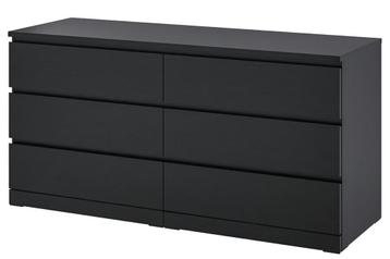 Ikea Malm Ladekast met 6 lades. Zwartbruin.