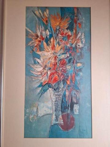 Schilderij bloemenboeket van franse schilder Réne Margotton beschikbaar voor biedingen