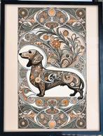 [Kunst Poster in Frame] Dachshund Teckel Stl Alphonse Mucha, Ophalen of Verzenden, Nieuw, A1 t/m A3, Film en Tv