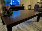 Donkerbruine salontafel met tv-kast (zie advertentie), Ophalen, Gebruikt, Bruin, Hout