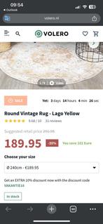 Rond Vintage vloerkleed - Lago Geel | Hoge kwaliteit