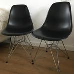 2 Vitra DSR Eames plastic chair design stoel zwart, Ophalen, Zwart, Nvt, Eén
