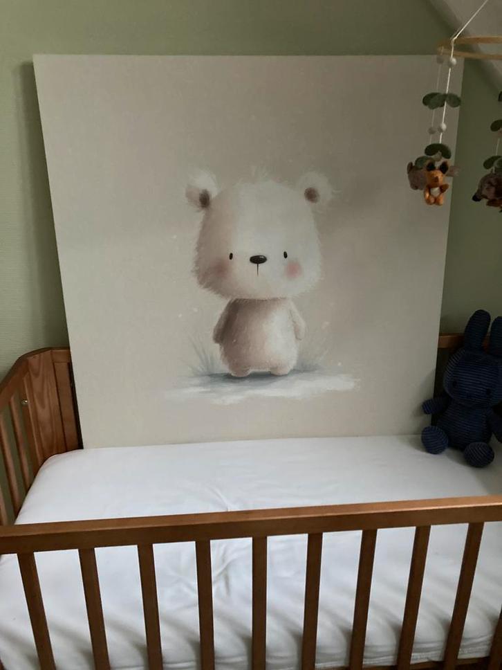 Groot vilten schilderij wit beertje, Kinderen en Baby's, Kinderkamer | Complete kinderkamers, Nieuw, Jongetje of Meisje, Ophalen of Verzenden