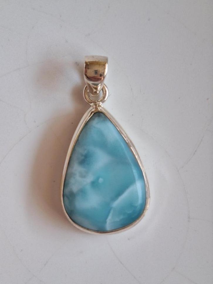 Larimar hanger, Sieraden, Tassen en Uiterlijk, Kettinghangers, Nieuw, Steen of Mineraal, Blauw, Overige voorstellingen, Met edelsteen