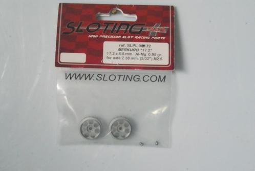 Sloting 2 x Aluminium Velgen 17.2 x 8,5 mm 0,95 Gram Voor As, Kinderen en Baby's, Speelgoed | Racebanen, Nieuw, Racebaan, Elektrisch