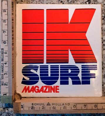 Vintage sticker Ik Surf Magazine streepjes logo merk beschikbaar voor biedingen