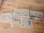 5 x Tacklebox vol kunstaas pluggen shads loodkoppen, Watersport en Boten, Ophalen of Verzenden, Zo goed als nieuw, Overige typen