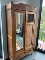 Antieke keukenkast met spiegeldeur, Ophalen, Gebruikt, 100 tot 150 cm, Eikenhout