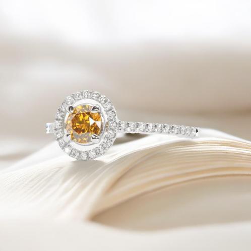 Witgoud 18K diamant - verlovingsring adviesprijs €8599, Sieraden, Tassen en Uiterlijk, Ringen, Nieuw, Dame, Kleiner dan 17, Zilver