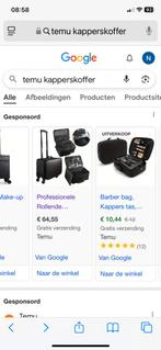 Kapperskoffer op Wieltjes - Nieuw, Ophalen of Verzenden, Nieuw, Zwart, Hardcase