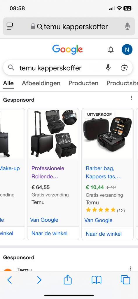 Kapperskoffer op Wieltjes - Nieuw, Sieraden, Tassen en Uiterlijk, Beautycases, Nieuw, Hardcase, Zwart, Ophalen of Verzenden