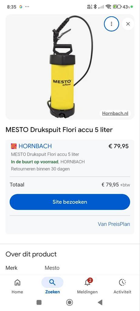 MESTO e.FLORI Accu Drukspuit - Nieuw met Garantie, Tuin en Terras, Hogedrukreinigers, Nieuw, Accu, Ophalen of Verzenden