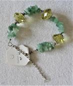 Nieuw: Jade split armband + gele kralen 19 + 8 cm, Ophalen of Verzenden, Nieuw, Groen, Met edelsteen