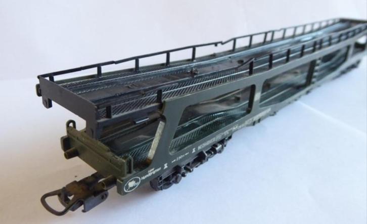 Lima groene lange auto transport wagon, zonder auto's., Hobby en Vrije tijd, Modeltreinen | H0, Gebruikt, Wagon, Gelijkstroom