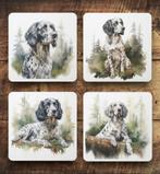 Engelse Setter Aquarel onderzetters met houder, Ophalen of Verzenden, Nieuw, Glas of Kopje
