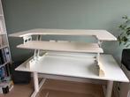 Witte zit sta bureau verhoger - 105x63 cm, Huis en Inrichting, Bureaus, Ophalen, In hoogte verstelbaar, Gebruikt, Stabureau