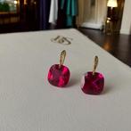 Oorbellen robijn verguld 18k vintage, Sieraden, Tassen en Uiterlijk, Oorbellen, Overige materialen, Hangers, Nieuw, Ophalen of Verzenden