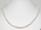 Schitterende Akoya Zoutwater Parel Ketting 48 CM, Verzenden, Zilver, Ketting, Verguld