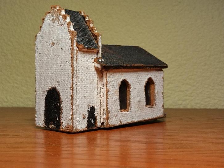 Kerkje van hout - Jaren '40/'50, Hobby en Vrije tijd, Modeltreinen | H0, Gebruikt, Brug, Tunnel of Gebouw, Gelijkstroom of Wisselstroom