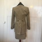 Pauw Geribt Pak Rok & Blazer - Nieuwstaat. Maat 1 Pauw / S, Kleding | Dames, Ophalen of Verzenden, Maat 38/40 (M), Beige, Kostuum of Pak