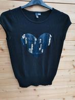 H&M top met pailletjes mt. 38, Maat 38/40 (M), H&M, Verzenden, Zwart