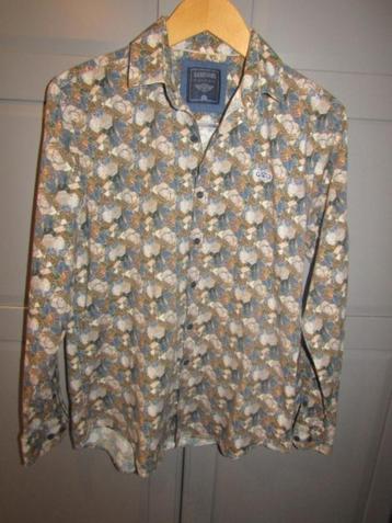 G375 Gabbiano mt L overhemd blauw beige  beschikbaar voor biedingen
