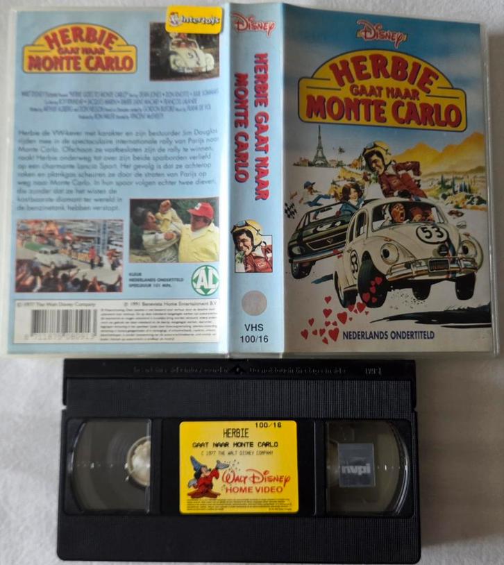 Walt Disney Herbie Gaat Naar Monte Carlo VHS Kinderen/Jeugd, Cd's en Dvd's, VHS | Kinderen en Jeugd, Gebruikt, Alle leeftijden