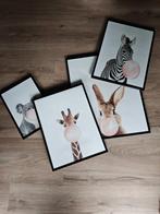 Dieren posters met lijsten, Huis en Inrichting, Ophalen, Minder dan 50 cm, Metaal of Aluminium, Zo goed als nieuw