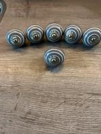 Grijze kastknoppen met witte strepen - set van 6, Huis en Inrichting, Kasten | Ladekasten, Minder dan 50 cm, Gebruikt, 5 laden of meer