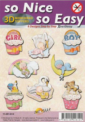 3D Morehead Toppers 8 zakjes assorti girl/boy 11-051-614 beschikbaar voor biedingen
