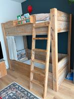 Robuust Steigerhouten Stapelbed met Kist, Ophalen, Gebruikt, 90 cm, 160 tot 180 cm