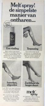 3 vintage advertenties reclames ontharing 1975-76 ontharen, Verzamelen, Ophalen of Verzenden, Gebruikt, Overige typen