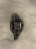 Moissanite Cartier iced out watch, Sieraden, Tassen en Uiterlijk, Ophalen, Zo goed als nieuw, Staal