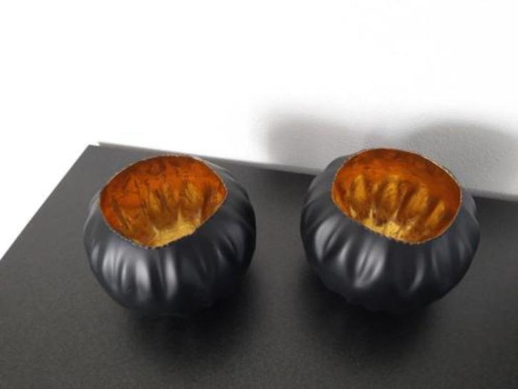 Marrakesh T-Bowl kandelaar zwart/goud metaal Nieuw, Huis en Inrichting, Woonaccessoires | Kandelaars en Kaarsen, Nieuw, Kandelaar