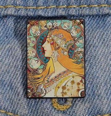 ALPHONSE MUCHA Zodiac kunst Pin speldje Brooche beschikbaar voor biedingen