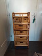 Hoge rotan ladekast, Huis en Inrichting, Kasten | Ladekasten, Ophalen, Minder dan 50 cm, Gebruikt, 5 laden of meer