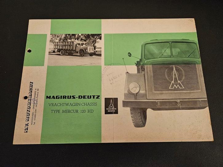 Brochure Magirus Deutz Mercur 120 HD 1959, Boeken, Auto's | Folders en Tijdschriften, Zo goed als nieuw, Overige merken, Ophalen of Verzenden