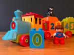 Duplo getallen trein + kar + opbergdoos, Complete set, Duplo, Gebruikt, Ophalen of Verzenden