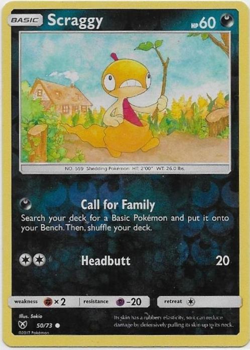 Shining Legends,  Scraggy [reverse] 50/73, Hobby en Vrije tijd, Verzamelkaartspellen | Pokémon, Nieuw, Losse kaart, Verzenden